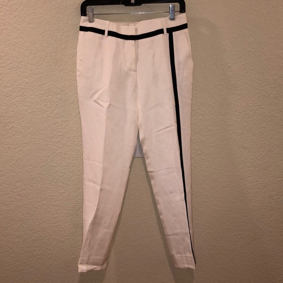 J.Crew Silk linen black white tuxedo cropped 0 XS - Picture 1 of 5